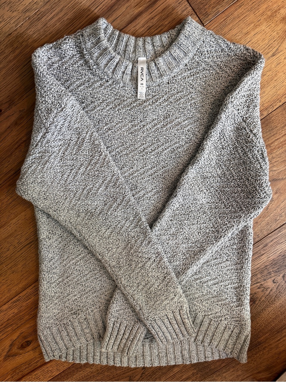 RVCA Women’s Light Heather Gray Crewneck Sweater